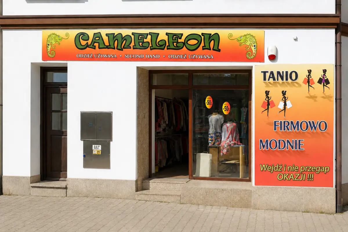 Witryna sklepu Cameleon w Nowym Wiśniczu